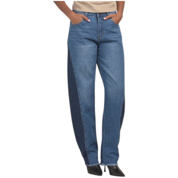 FLYING ANGEL Denim - FLYING ANGEL Two Tone Barrel Jeans